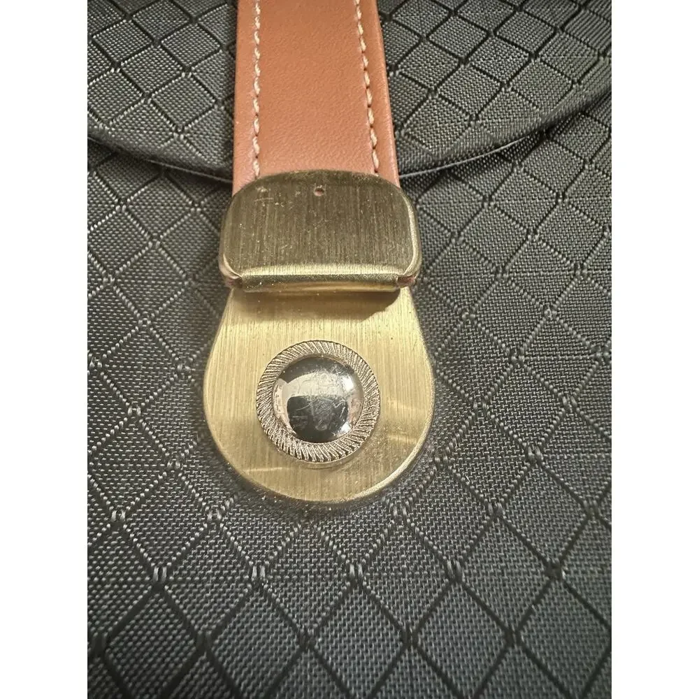 Travel Jewelry Box Case Mirror Handle Necklace Hooks Compartments Brown Black